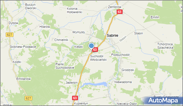 mapa Suchodół Szlachecki, Suchodół Szlachecki na mapie Targeo